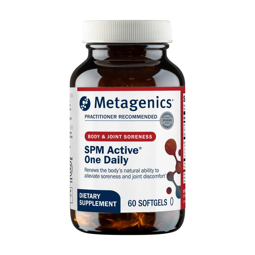 Metagenics SPM Active bottle front for easy daily joint support.