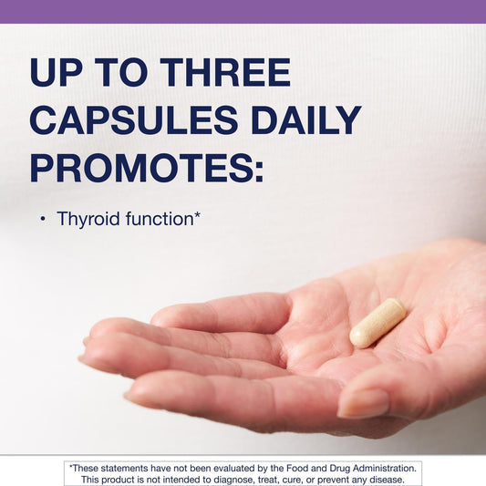 Close-up of Thyrosol capsules for daily use.