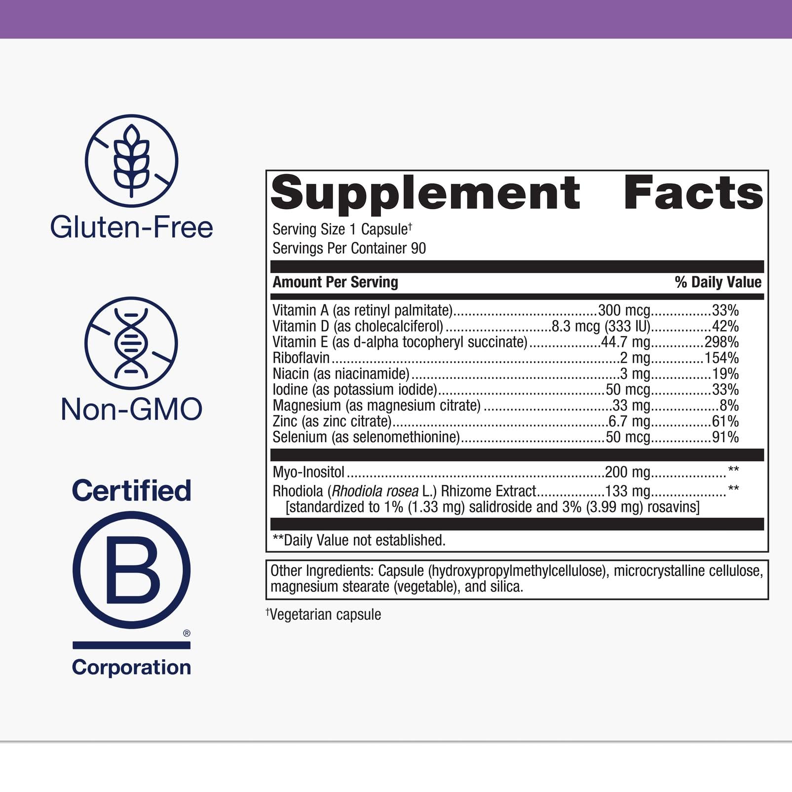 Metagenics Thyrosol selenium detail for mineral balance.