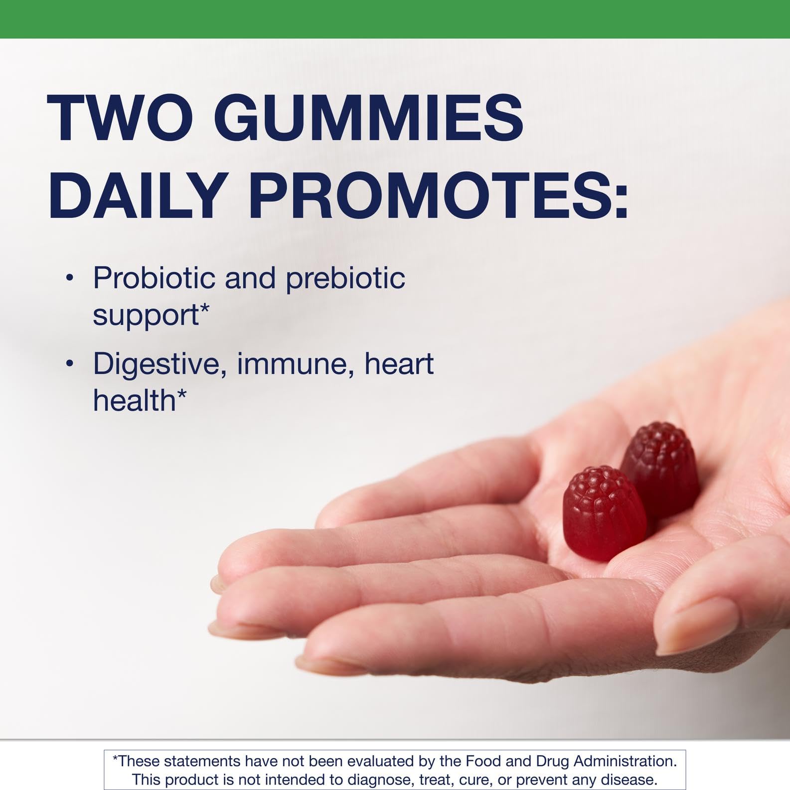 Metagenics UltraFlora 3 in 1 Gummies close-up highlights chewy texture for easy daily use.