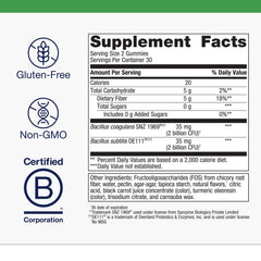Metagenics UltraFlora 3 in 1 gummies on shelf shows shelf-stable convenience for daily use.