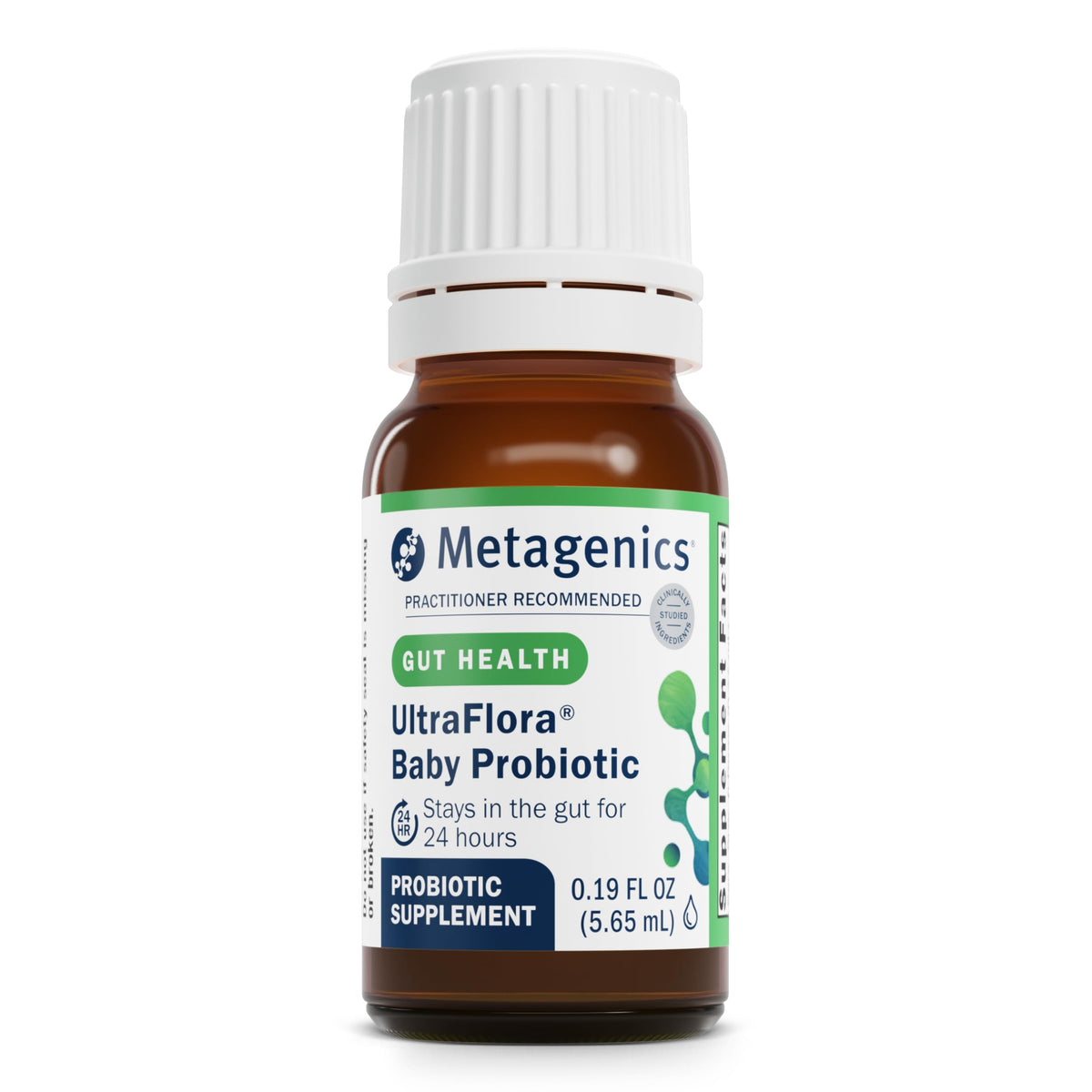 Metagenics UltraFlora Baby Probiotic dropper bottle for gentle daily use