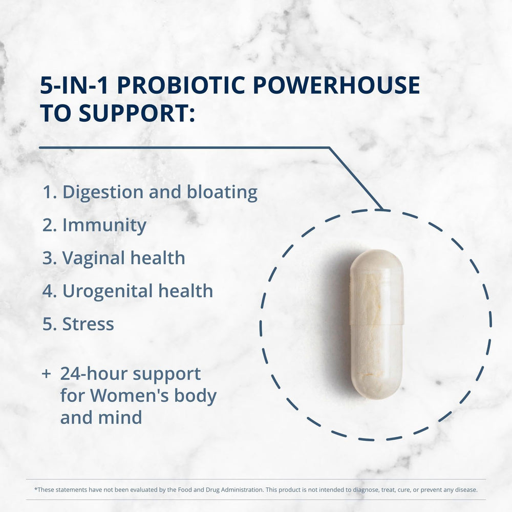 Metagenics UltraFlora Complete label-front signals shelf-stable probiotic.