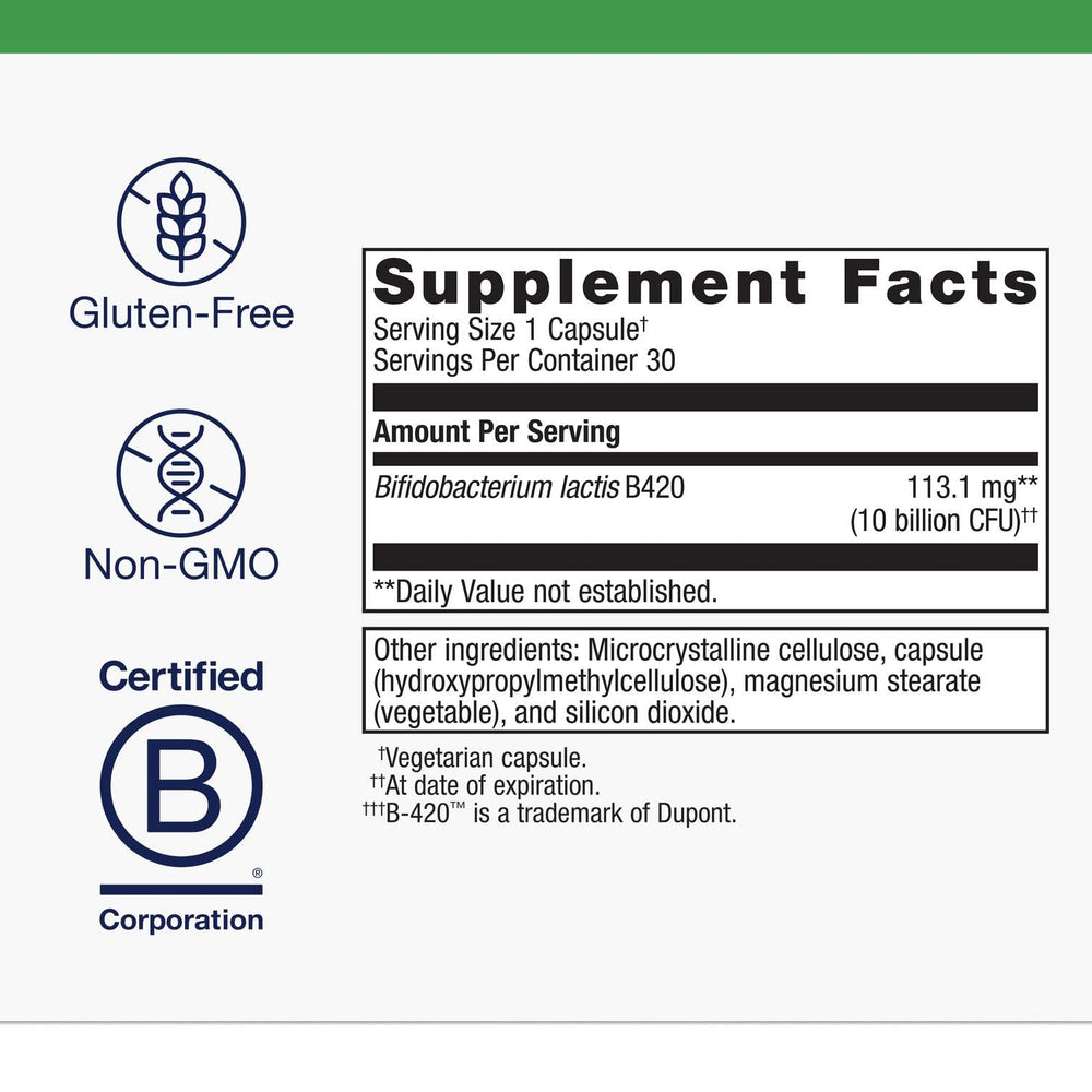 Metagenics UltraFlora Control with prebiotic fiber pack supporting gut balance.