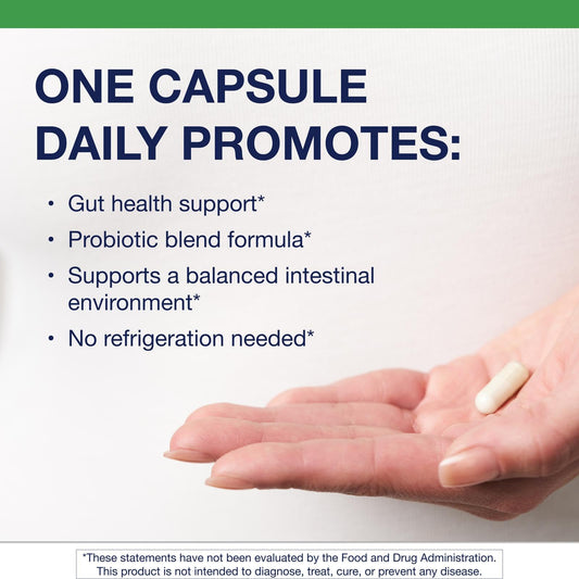 UltraFlora Restore capsules close-up highlighting four probiotic strains