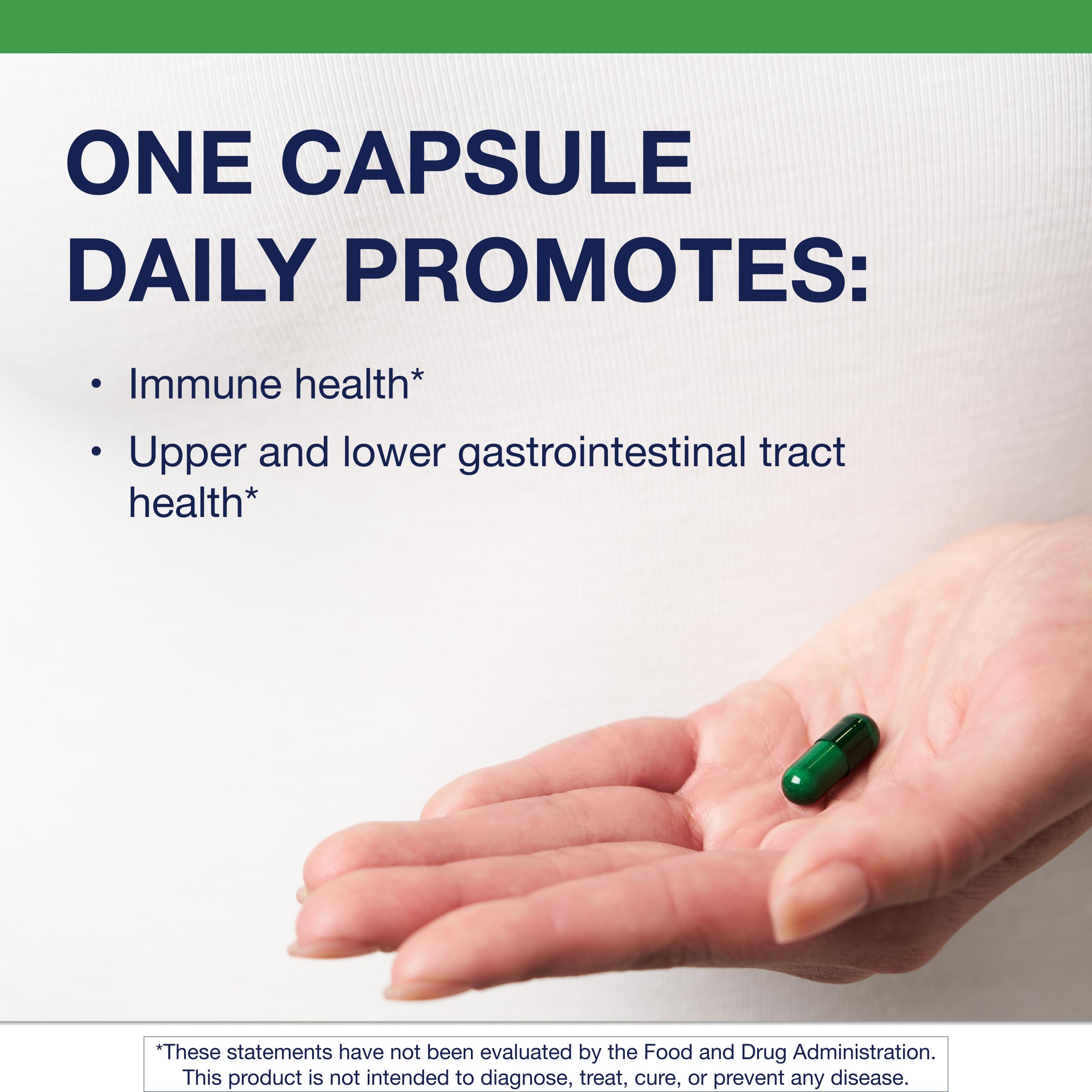 Metagenics UltraFlora Spectrum capsules close-up highlighting vegetarian, gluten-free probiotic formula for daily digestive support.