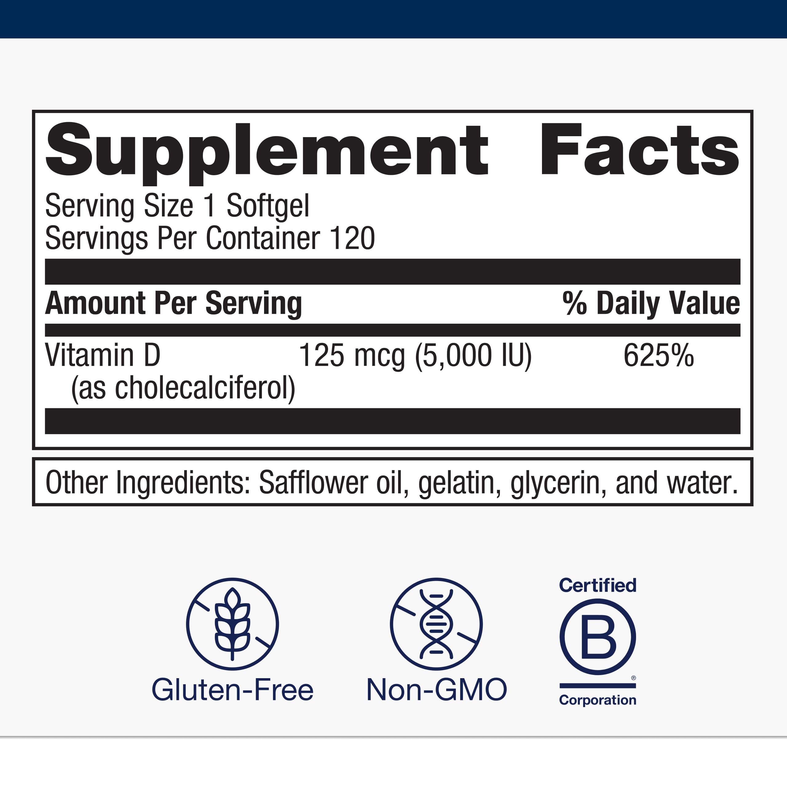 Zoomed view of Metagenics D3 softgels in oil-based formula