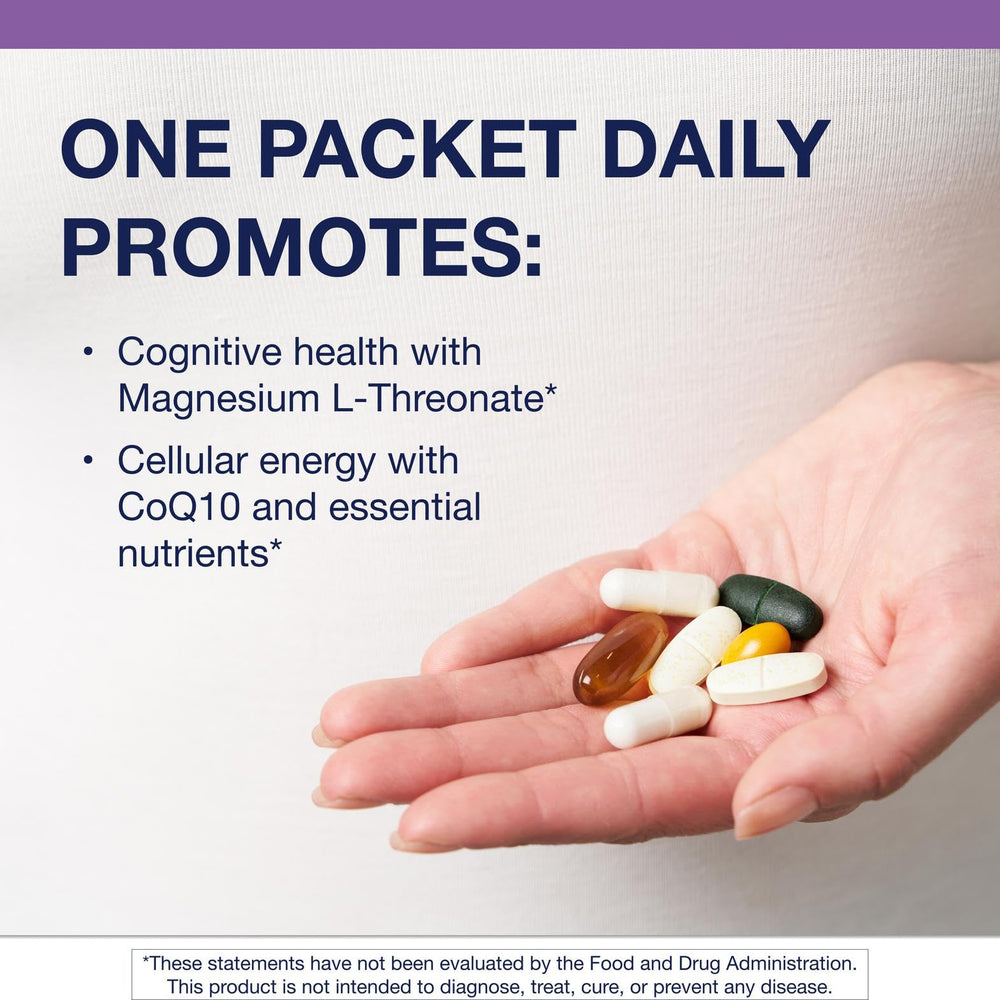 Metagenics DHA softgels bottle highlighting omega-3 support for memory and focus