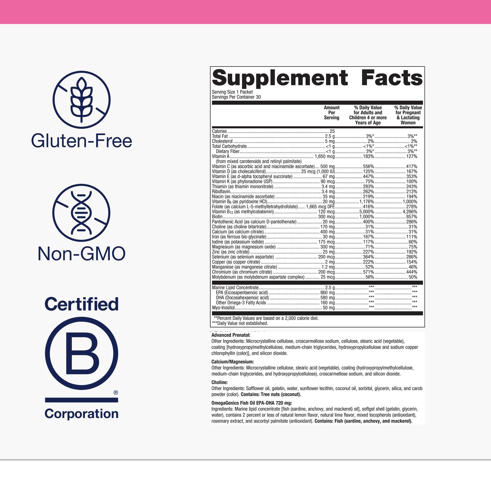 Metagenics Wellness Essentials Pregnancy calcium vitamin D iron tablets support bone health.