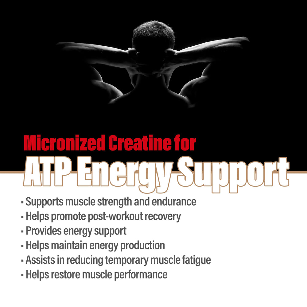 METALIFE creatine monohydrate scoop demonstrates precise 5 g serving