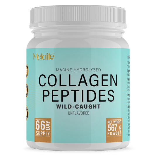 METALIFE Marine Collagen bottle with unflavored powder for daily joint comfort.