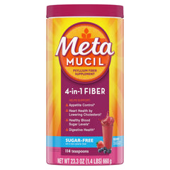Metamucil berry flavored powder bottle for daily fiber support