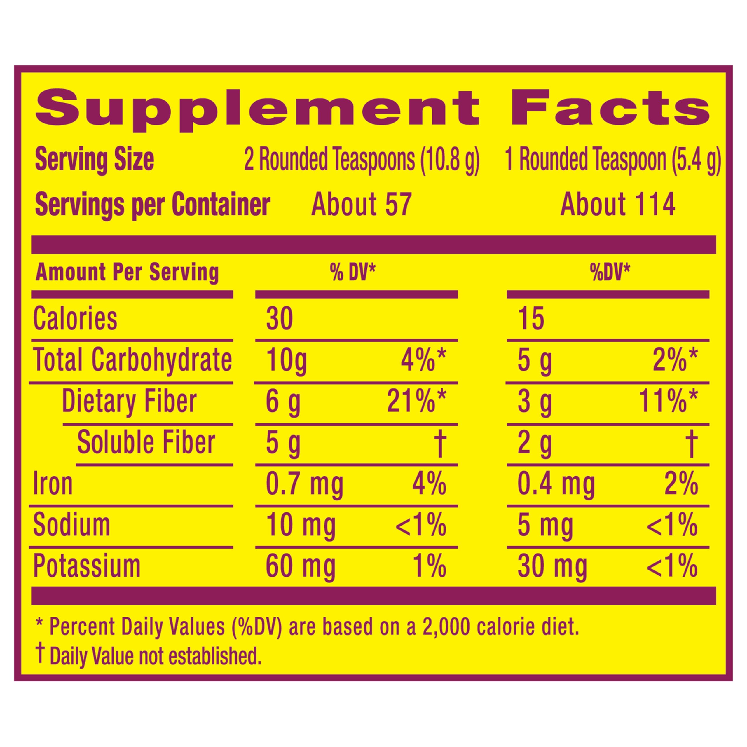 Metamucil bottle front view reinforces brand trust and powder versatility.