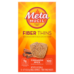 Metamucil Cinnamon Spice Fiber Thins digestive support snack choice.