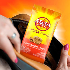 Metamucil Cinnamon Spice Fiber Thins flavor options include Cinnamon, Chocolate, Apple Crisp.