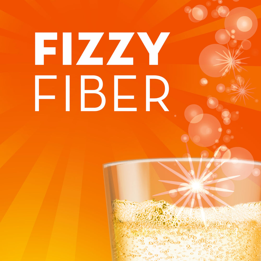 Metamucil Fizzy Fiber Metabolism powder scoop ready for a citrus boost