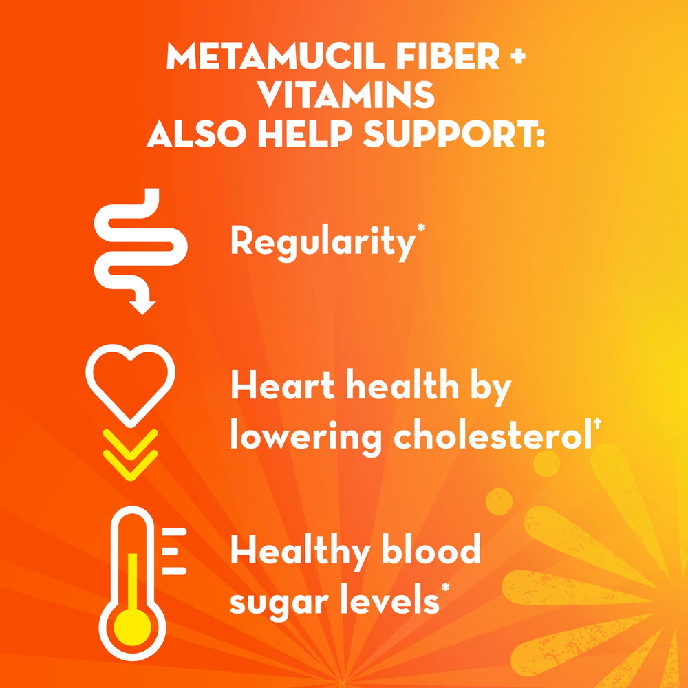 Metamucil Fizzy Fiber Metabolism includes vitamin B12 for energy metabolism support