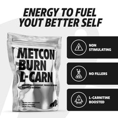 MetCon L-Carn Pre Burn packaging on the shelf for easy pickup.