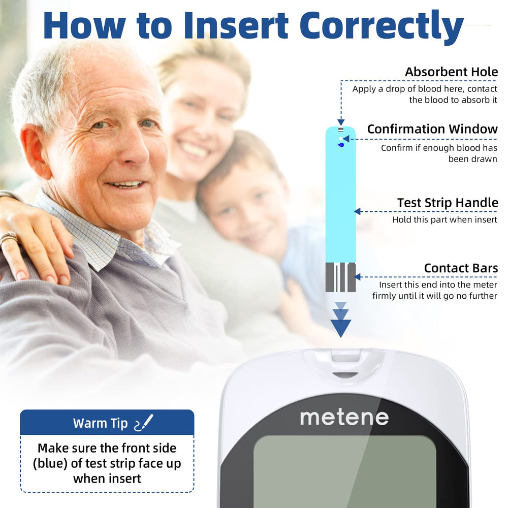 Metene TD-4116 strips indicate readiness with beep