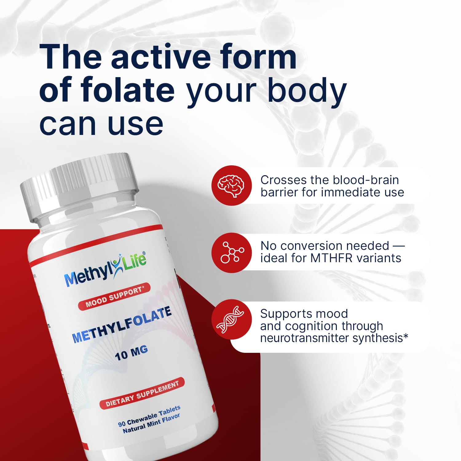 Methyl-Life third-party purity testing seal reinforces transparency and quality.
