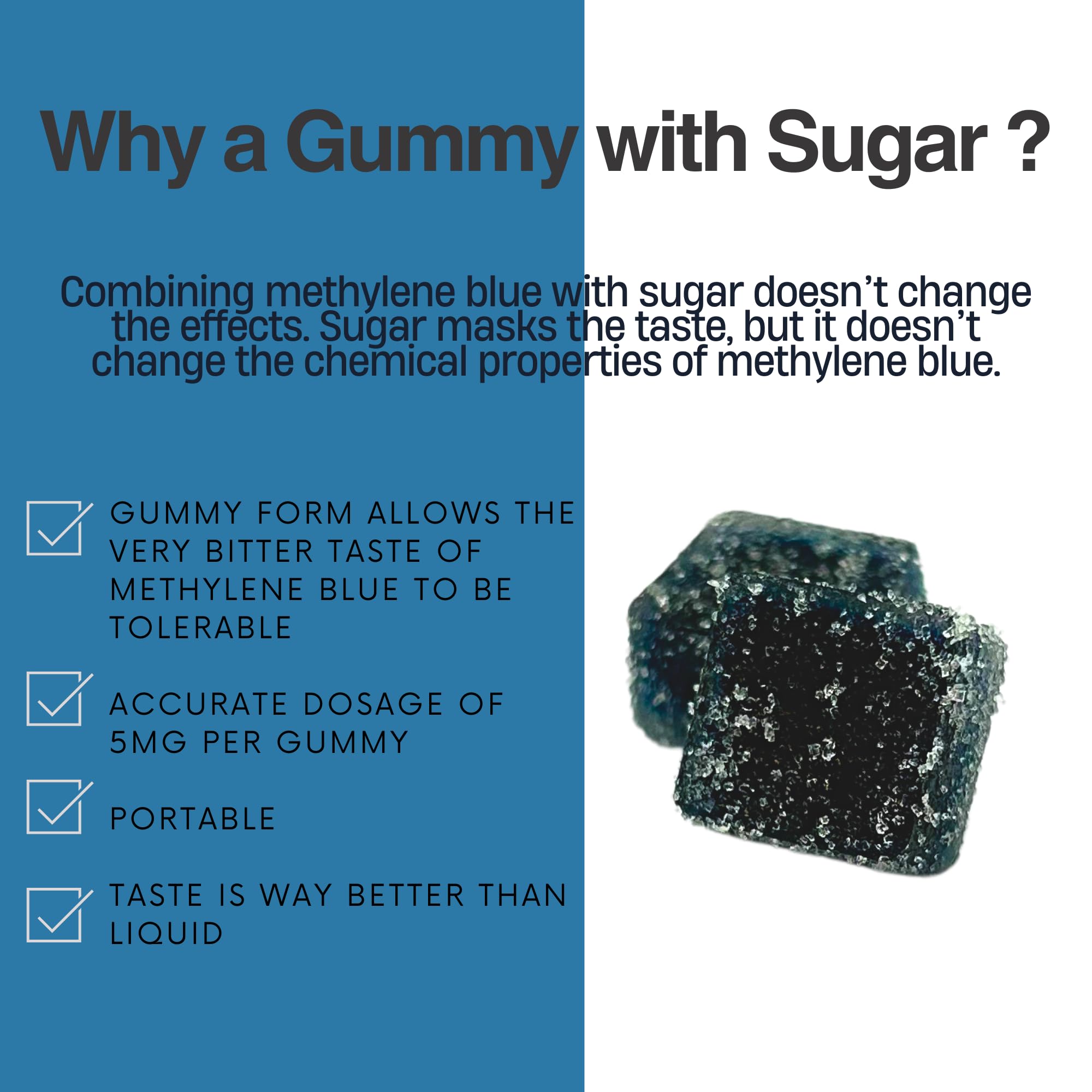 Methylene Blue Co USP 5mg bottle signals quality and consistency.