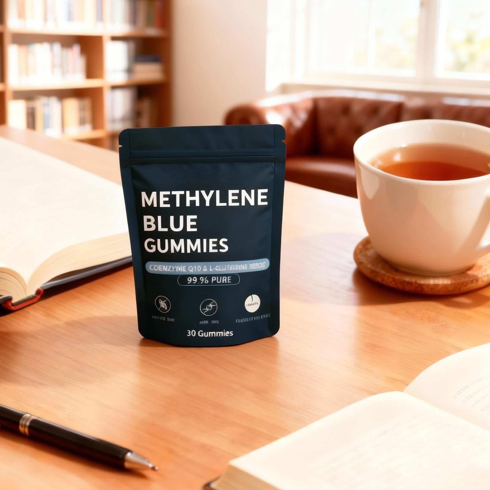 Methylene Blue Gummies close-up highlighting soft chew texture