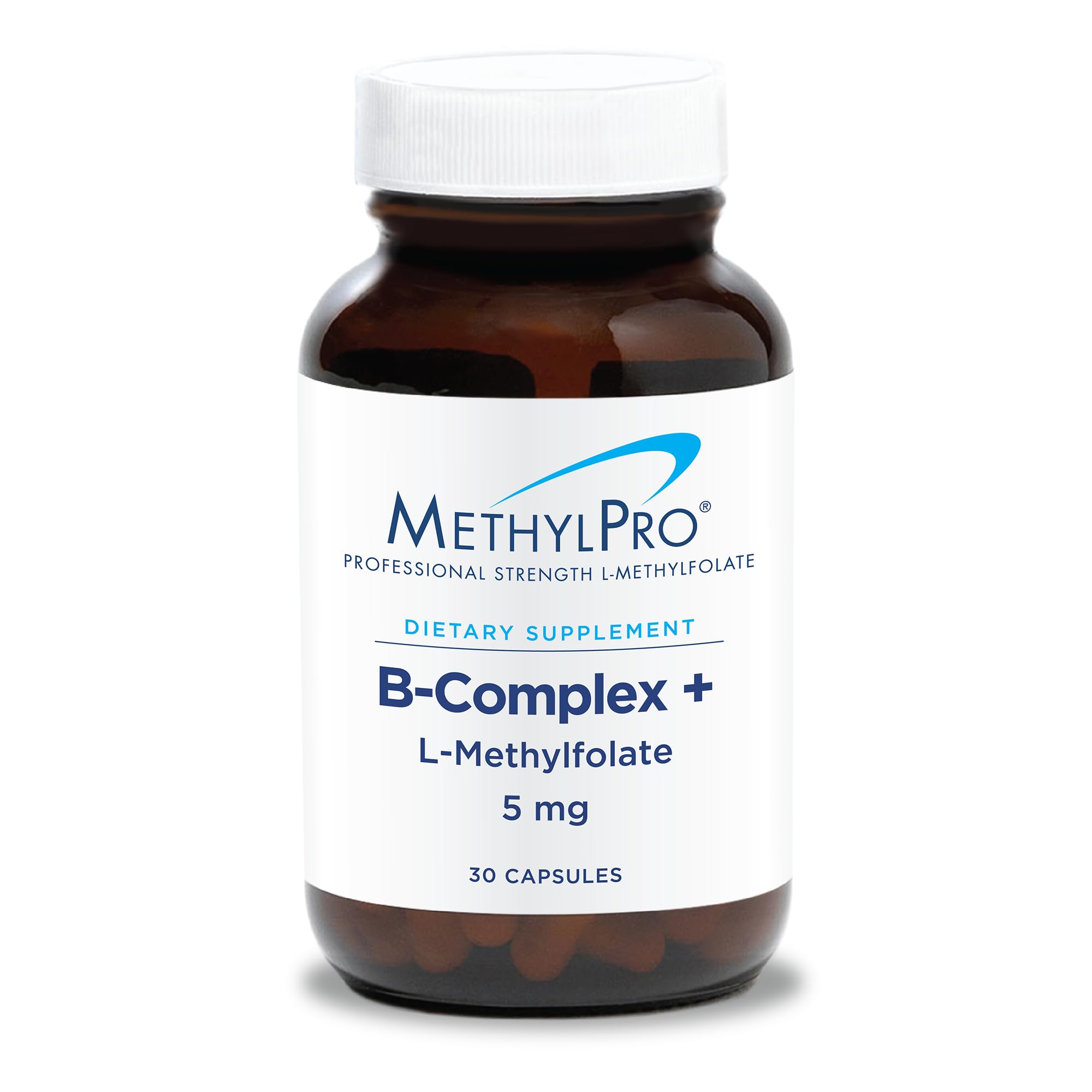 MethylPro B Complex bottle front highlights methylated vitamins for daily energy