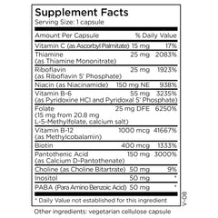 MethylPro B Complex capsules close-up highlighting methylated vitamins.