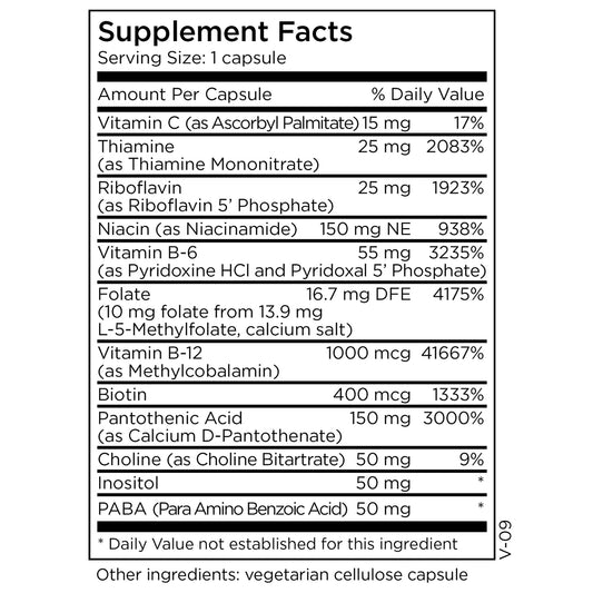 MethylPro phosphorylated B2 and B6 capsules highlight high bioavailability.