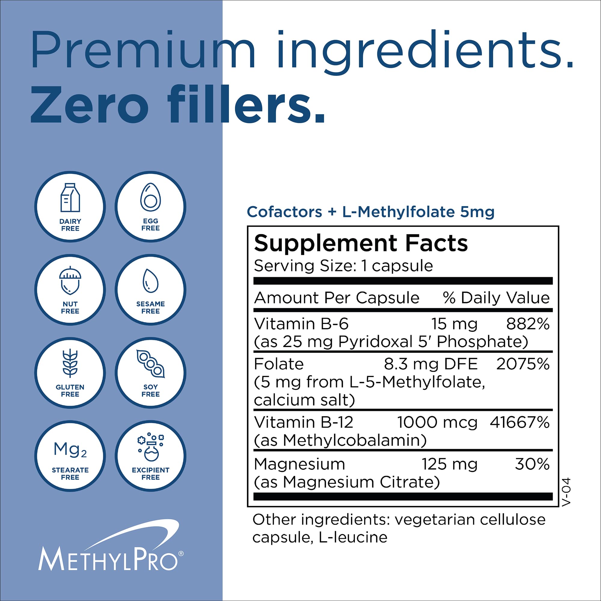 Active folate form shown on packaging for bioavailable option.