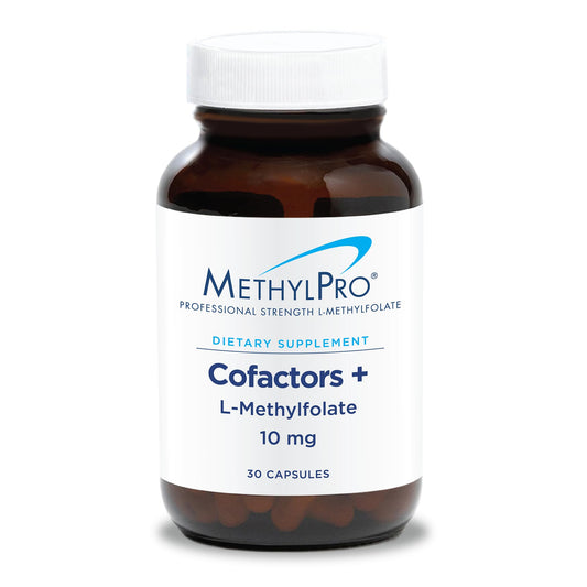 MethylPro Cofactors + L-Methylfolate bottle front view supports daily mood and focus.