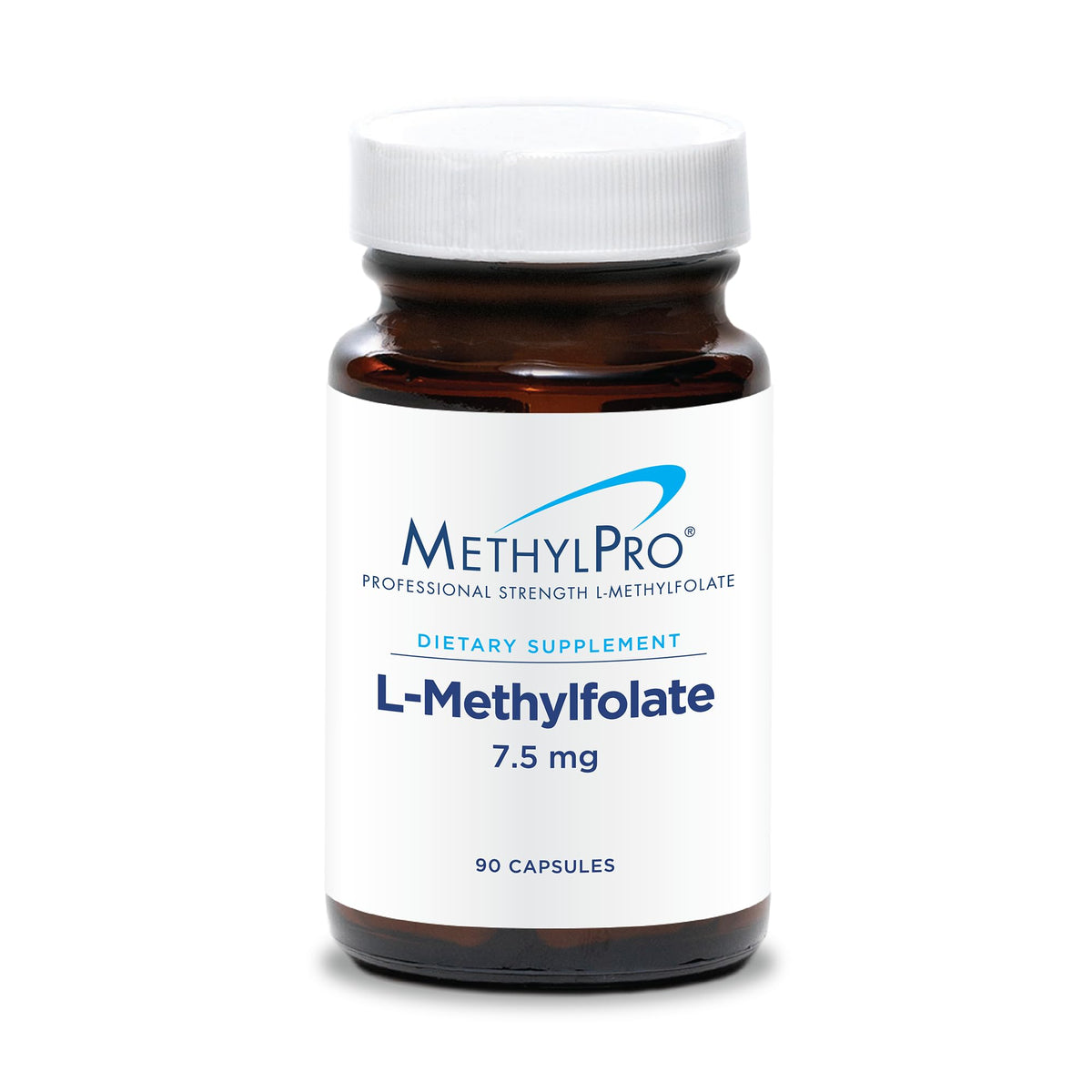 MethylPro L-Methylfolate bottle close-up showing daily support benefits