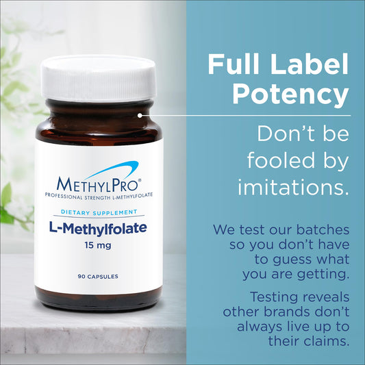 MethylPro L-Methylfolate capsules on pack highlighting bioavailable folate