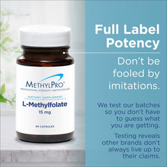 MethylPro L-Methylfolate capsules on pack highlighting bioavailable folate