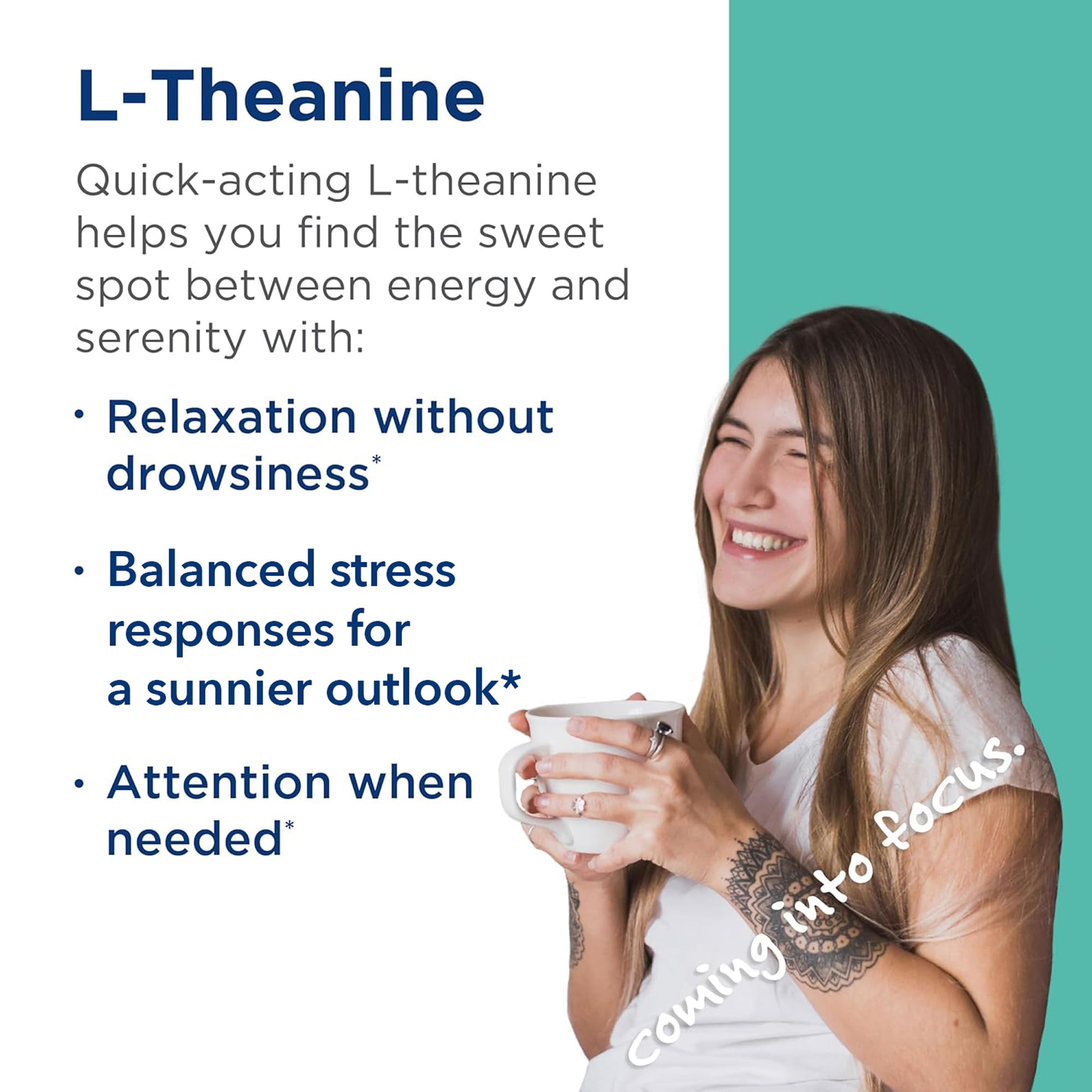 MethylPro L-Theanine 200mg label detail emphasizing quality