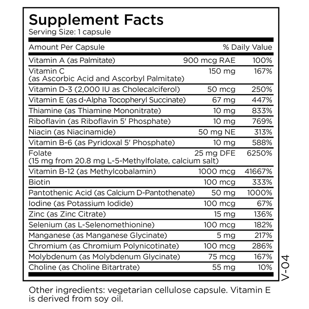 MethylPro bottle back detailing ingredients and suggested use