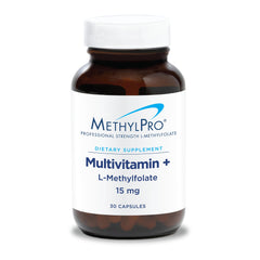 MethylPro multivitamin bottle front highlighting daily wellness support
