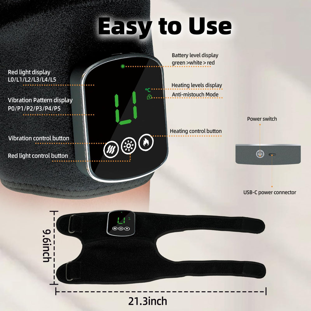 METIKO red light knee brace in use at home for pain relief