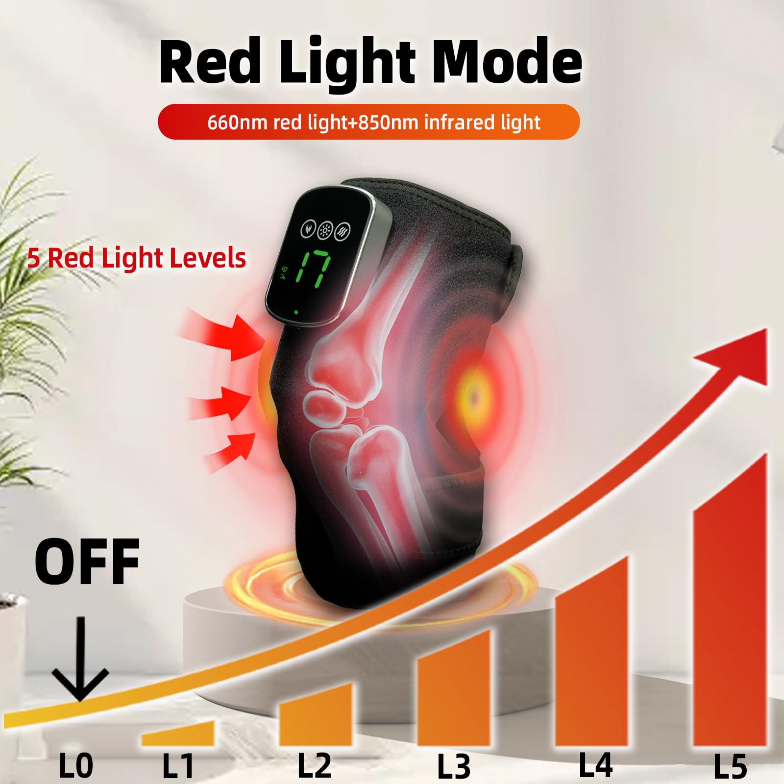METIKO knee brace vibrating massage action relaxing muscles