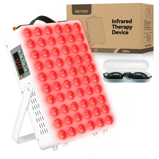 METIKO red light panel on stand, front view for full-body therapy potential