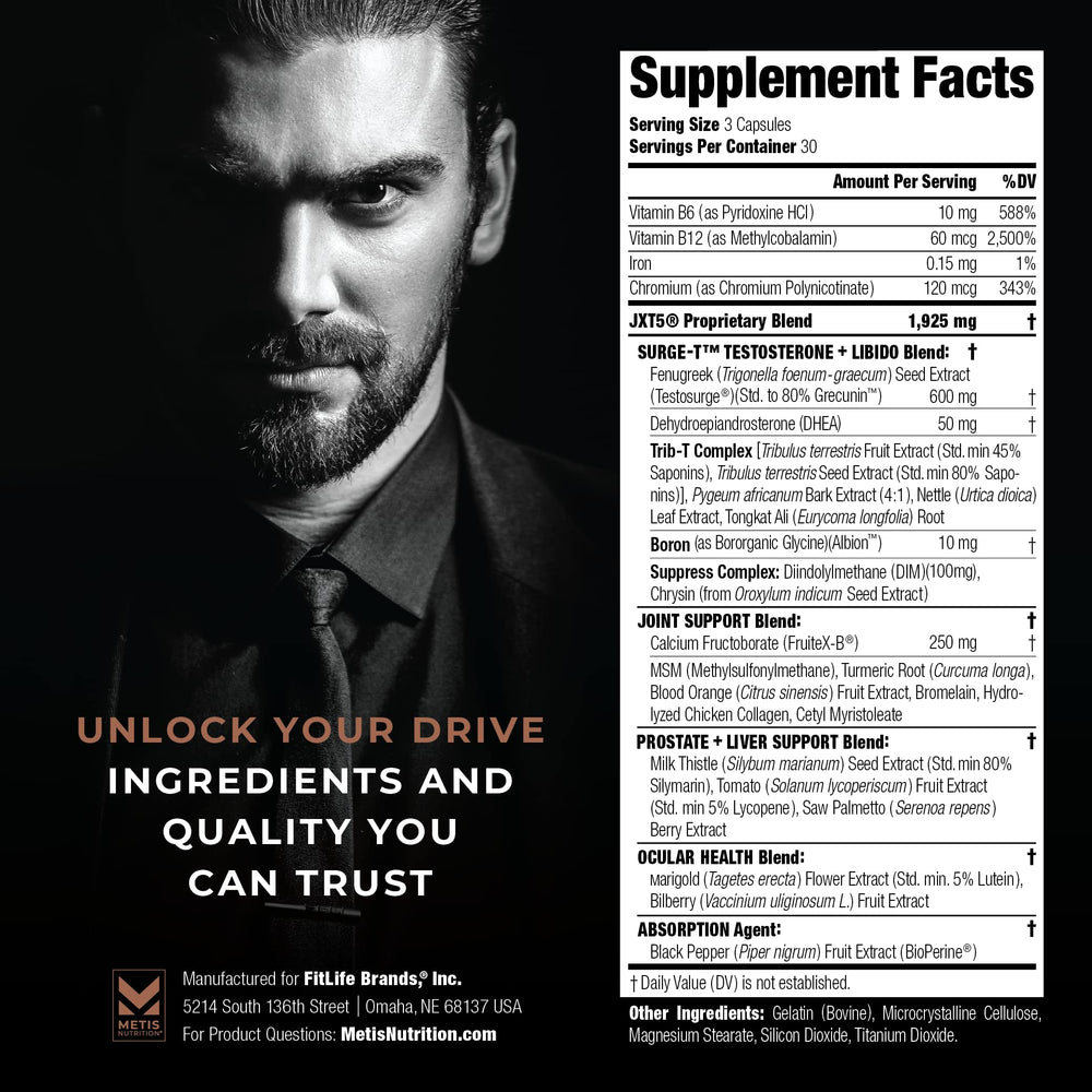 METISNutrition JXT5 capsules closeup highlighting convenient daily capsules