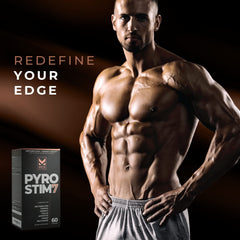 METISNutrition Pyro Stim 7 caffeine-blend-illustration emphasizes focus and alertness