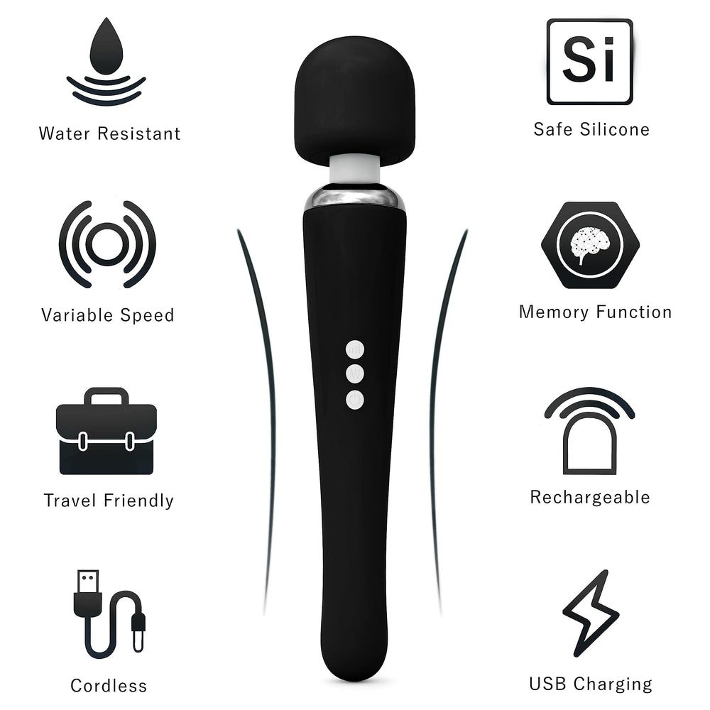 Metooka soft silicone head targets sore areas with comfortable contact.