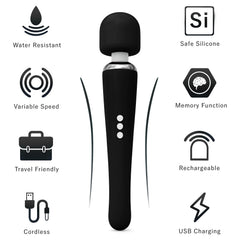 Metooka soft silicone head targets sore areas with comfortable contact.