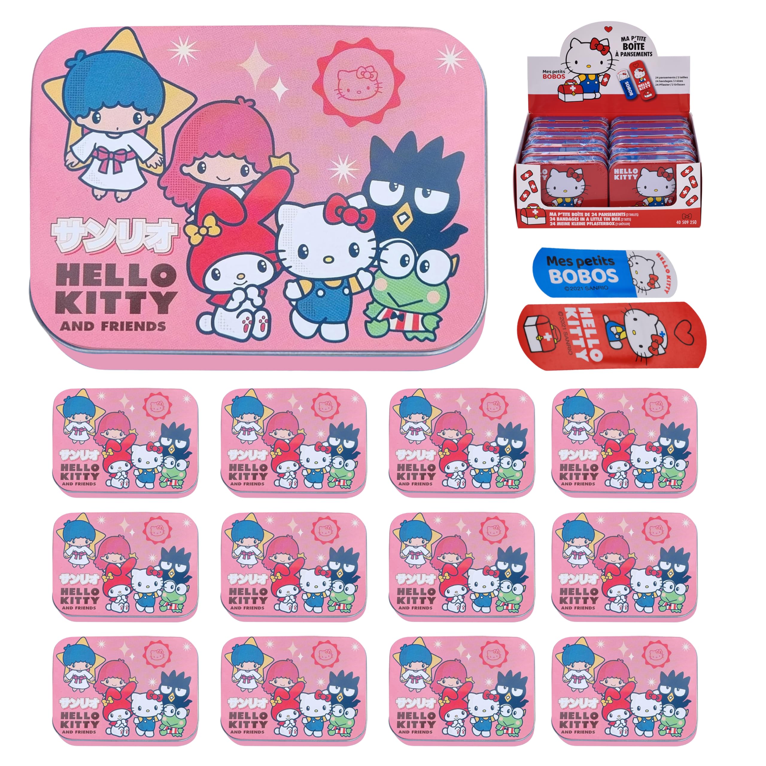 Mevsim Store Hello Kitty plaster tin front shows colorful kid-friendly designs.