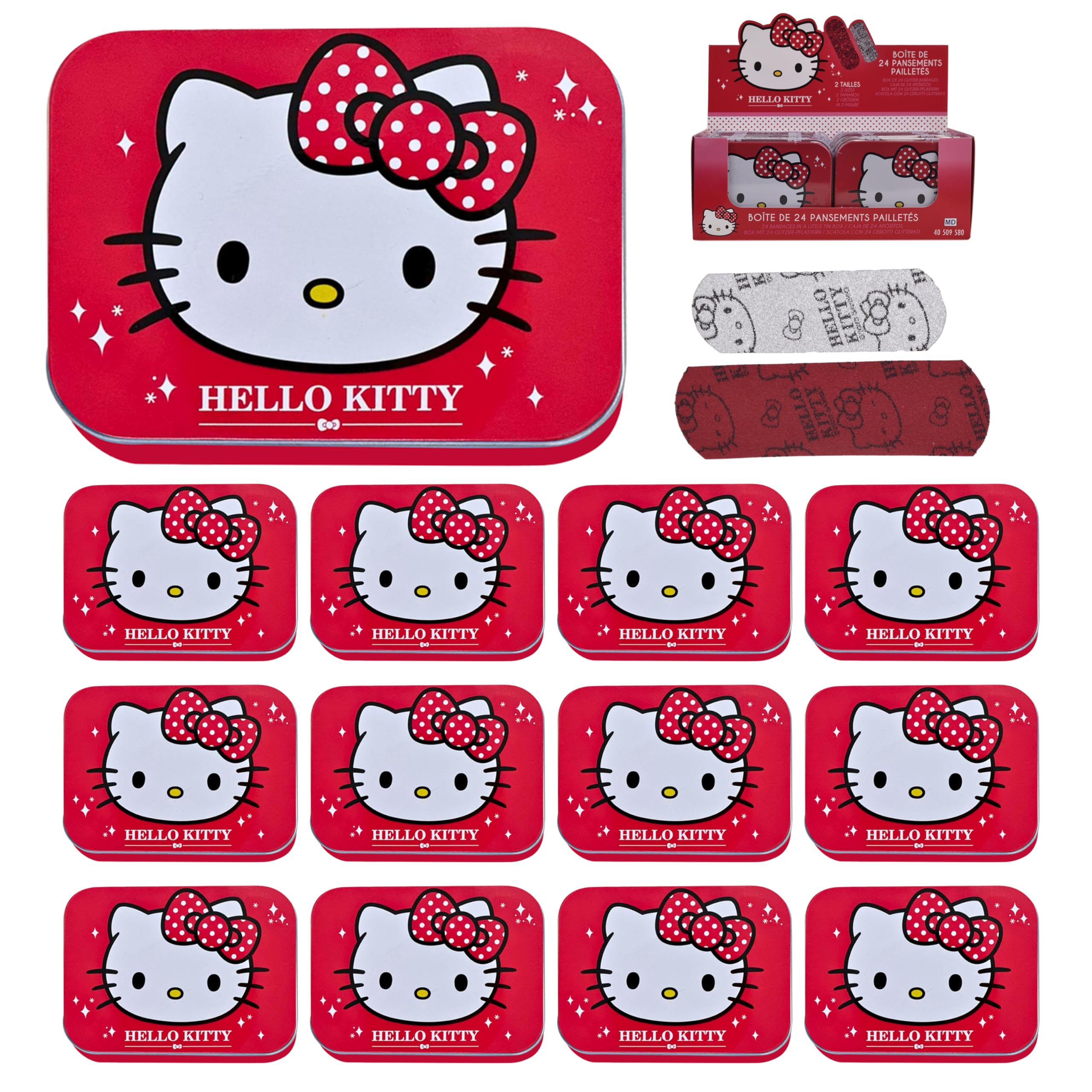 Mevsim Store Hello Kitty red plaster tin with kid-friendly first aid design.