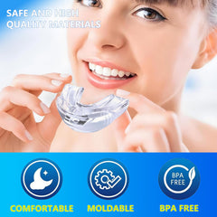 MFANBLAS snoring device close-up shows soft medical-grade silicone