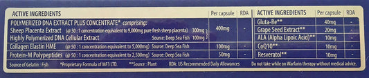 MFIII Original Swiss Placenta Softgels capsule closeup showing smooth protective coating.