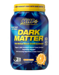 MHP Dark Matter bottle top view for post-workout recovery support.