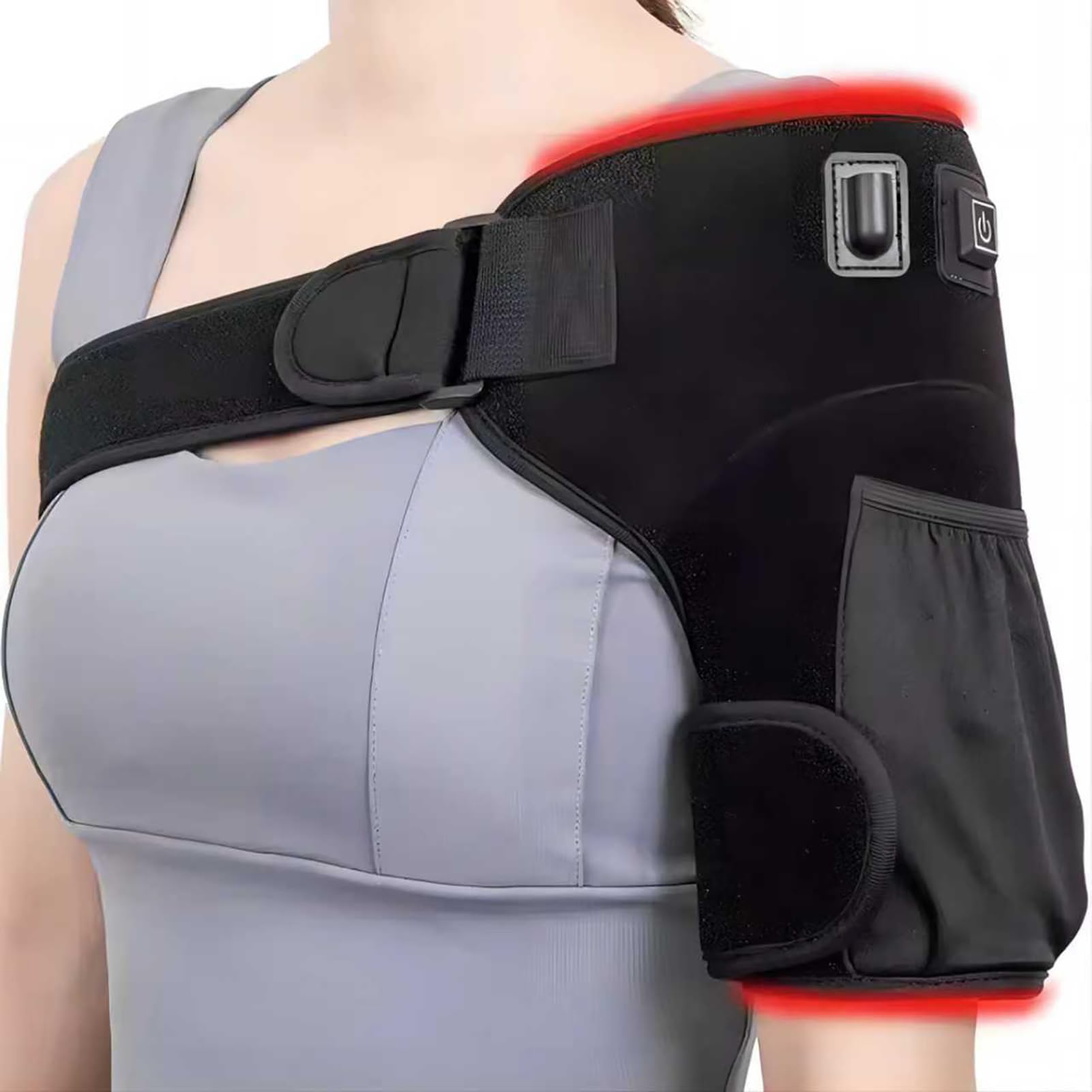 Miaimther red light shoulder boots side view illustrating heat-assisted comfort during sessions.